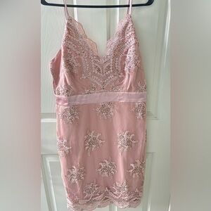 Venus Pink Lace & Sequin Dress
